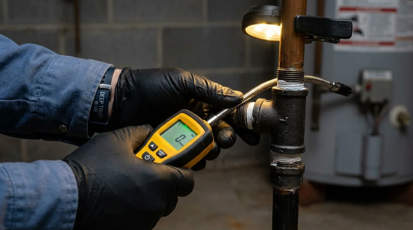 Gas leak detection with electronic sniffer by Johns Plumbing LLC in Daingerfield