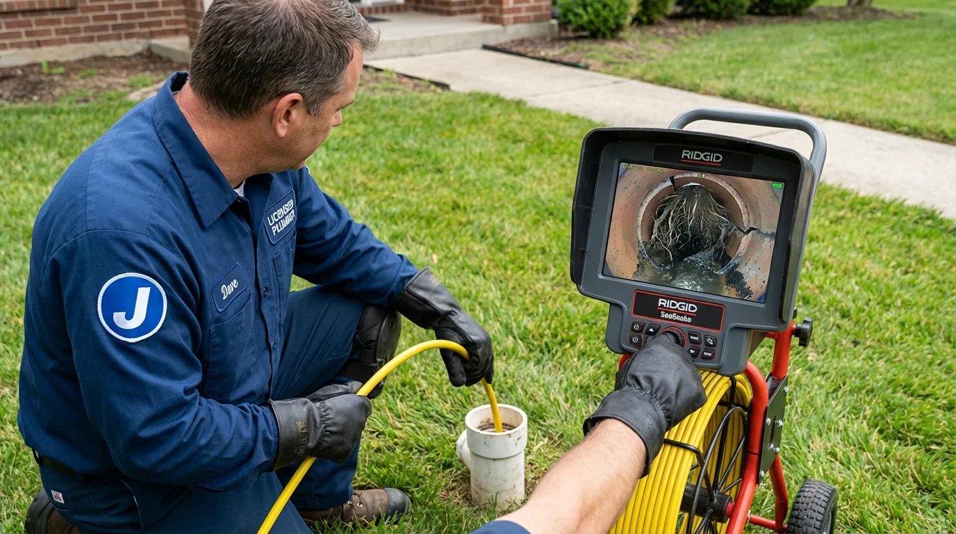 Sewer camera inspection being performed by Johns Plumbing LLC in Daingerfield