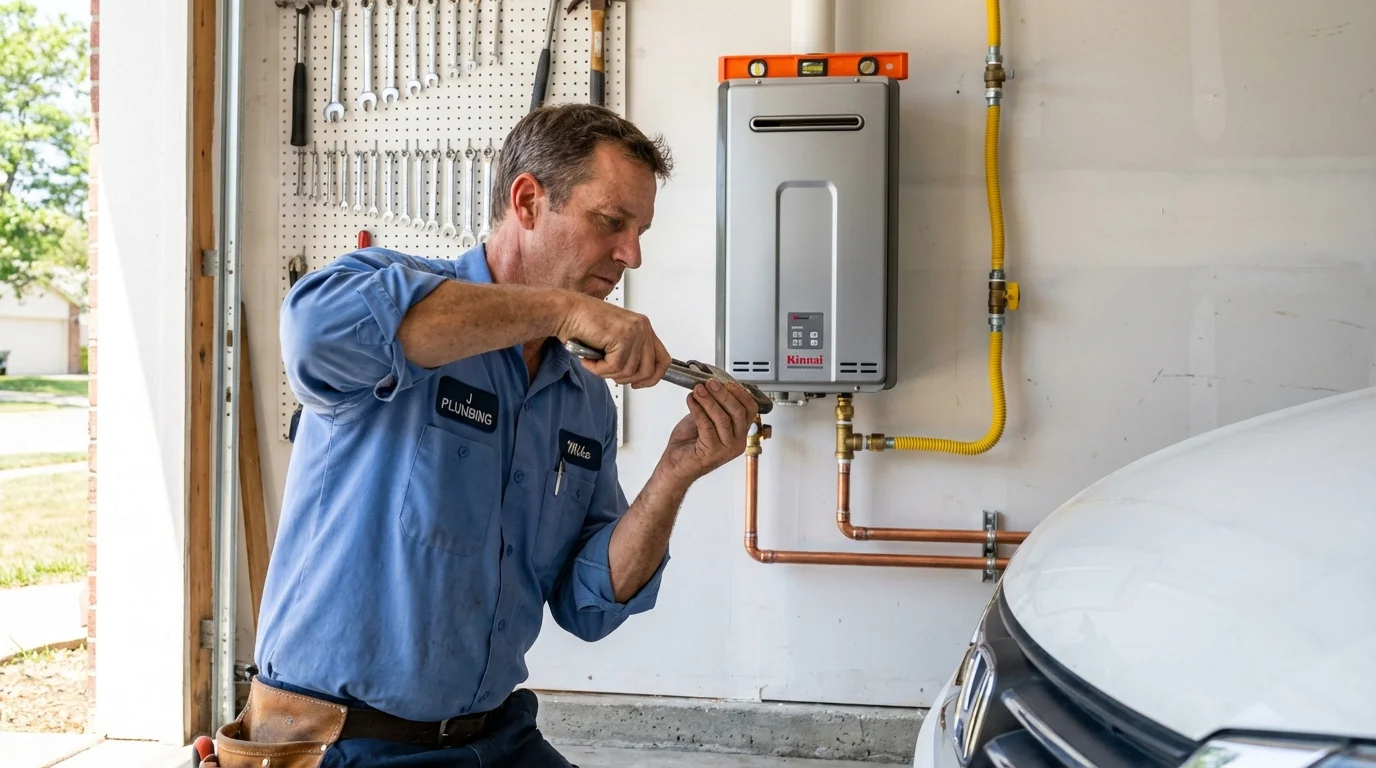 Tankless water heater installation by a Johns Plumbing LLC plumber in Daingerfield